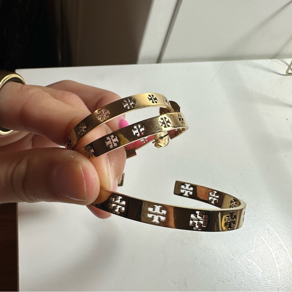 Tory Burch Rose Gold Hoops and Bangle